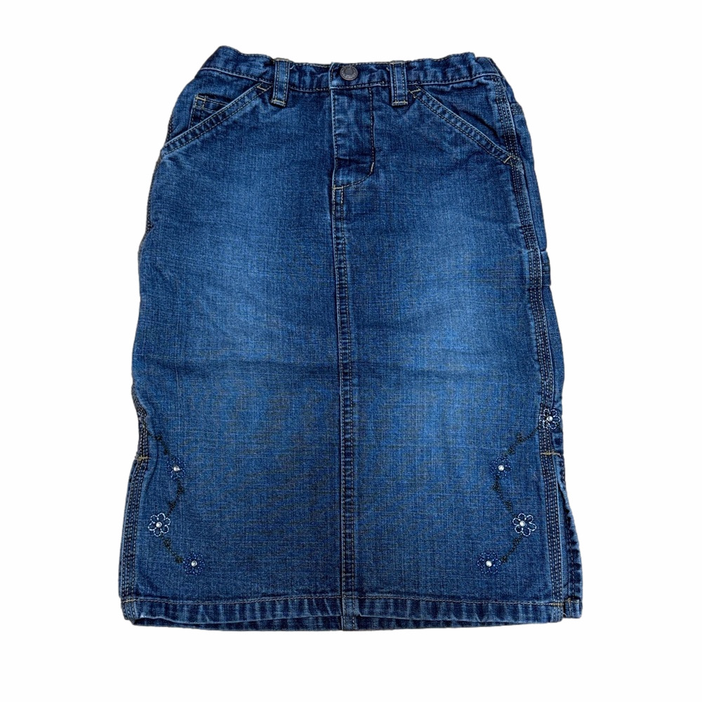 Old Navy Blue Denim Skirt. Cotton Durable Comfy embroidered design - Picture 1 of 4